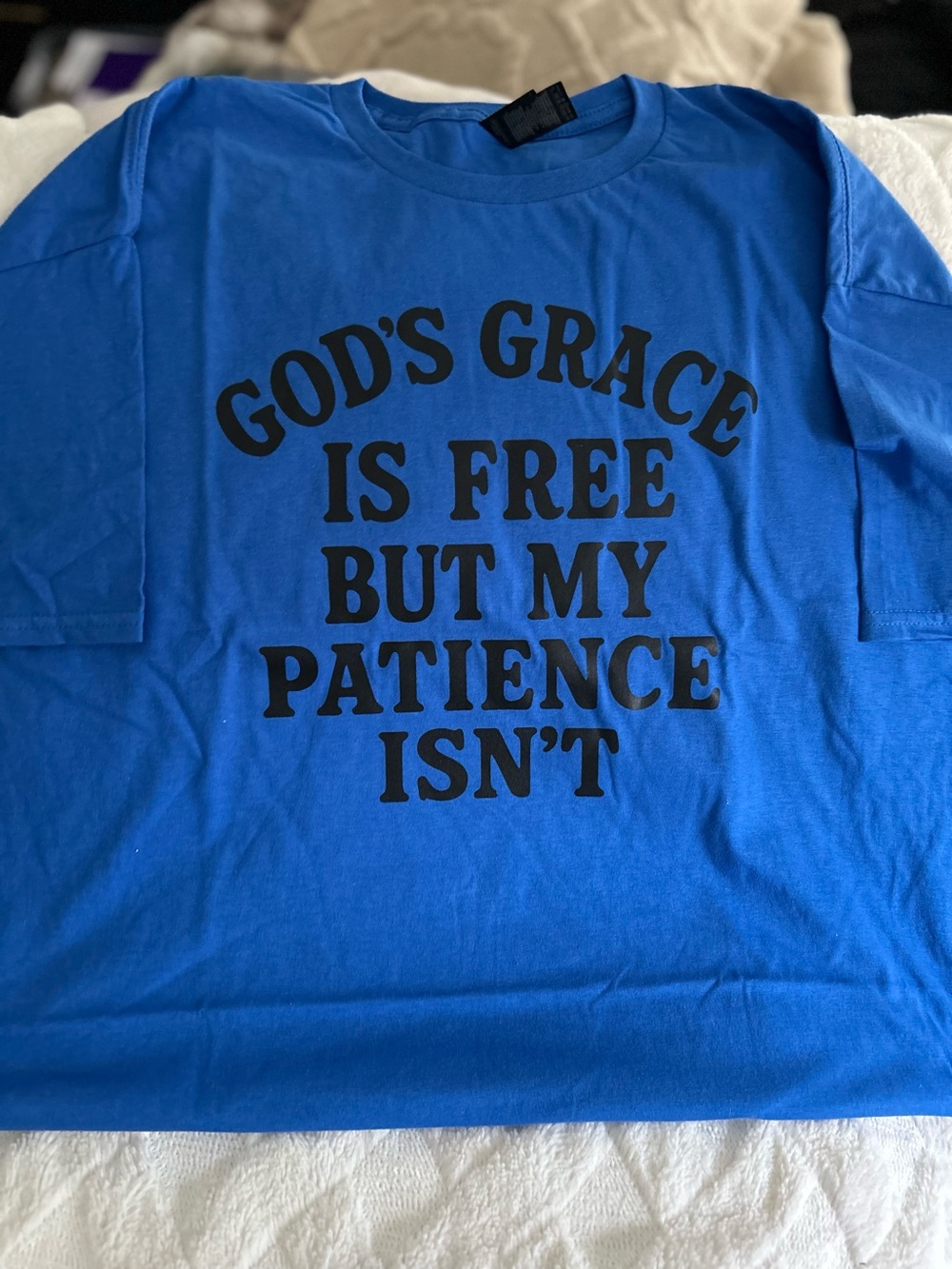 Women's Graphic Tee - Blue 'God's Grace Is Free'